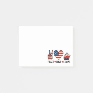 Peace Love Cruise USA Vacation Vibes Post-it Notes
