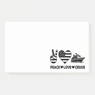 Peace Love Cruise USA Vacation Vibes Post-it Notes