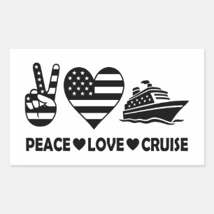 Peace Love Cruise USA Vacation Vibes Rectangular Sticker