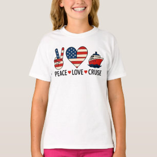 Peace Love Cruise USA Vacation Vibes T-Shirt