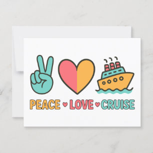 Peace Love Cruise Vacation Postcard
