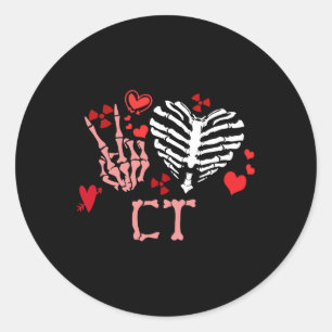 Peace Love Ct Radiologic Technologist Valentine Ca Classic Round Sticker