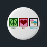 Peace Love Cupcakes 6 Cm Round Badge<br><div class="desc">I like cute cupcakes. Light pink frosted cakes or light blue,  they are all pretty delicious to me! A cute bakery gift for a baker.</div>