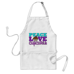 Peace, Love & Cupcakes! Apron -Purple