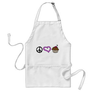 Peace, Love & Cupcakes! Apron -Purple
