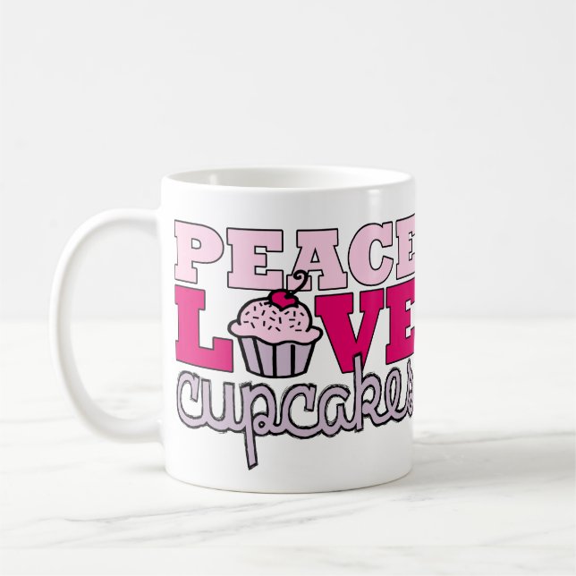 Peace, Love & Cupcakes! Mug (Left)