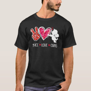 Peace Love Cupid Cute Red Leopard Valentine's Day T-Shirt