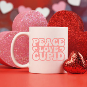 Peace Love Cupid Valentine's Day Coffee Mug