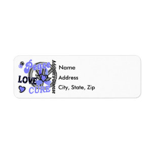 Peace Love Cure 2 Addison's Disease Return Address Label