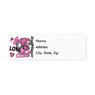 Peace Love Cure 2 Breast Cancer Return Address Label