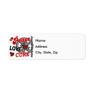 Peace Love Cure 2 Juvenile Diabetes Return Address Label