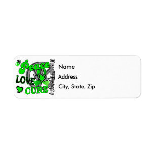 Peace Love Cure 2 Muscular Dystrophy Return Address Label