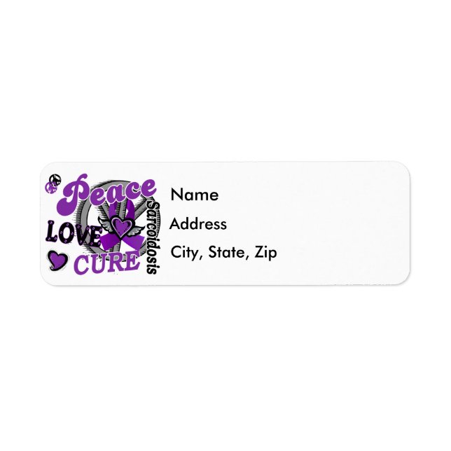 Peace Love Cure 2 Sarcoidosis Return Address Label (Front)