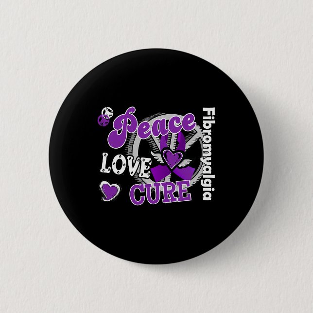 Peace Love Cure  6 Cm Round Badge (Front)