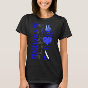 Peace Love Cure Alopecia Awareness Ribbon Warrior T-Shirt