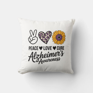 PEACE LOVE CURE Alzheimer's Awareness Cushion