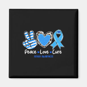 Peace Love Cure Ataxia Awareness Support Gifts 1 Magnet