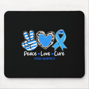 Peace Love Cure Ataxia Awareness Support Gifts 1 Mouse Pad