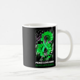 Peace Love Cure Bile Duct Cancer Awareness Sunflow Coffee Mug