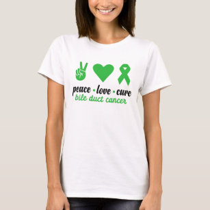 peace love cure bile duct cancer  awareness  T-Shirt