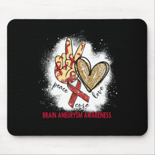 Peace Love Cure Bleached Brain Aneurysm Awareness  Mouse Pad