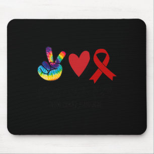 Peace Love Cure Blood Cancer Awareness Support Squ Mouse Pad