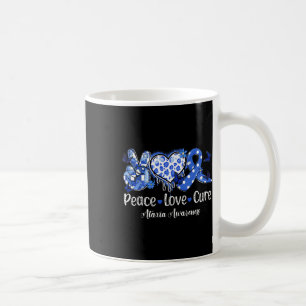 Peace Love Cure Blue Ribbon Ataxia Awareness  Coffee Mug