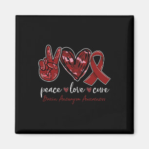 Peace love cure Brain Aneurysm Awareness month Magnet