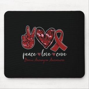 Peace love cure Brain Aneurysm Awareness month  Mouse Pad