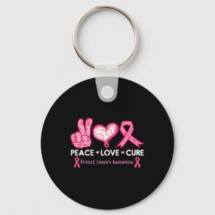 Peace Love Cure Breast Cancer Awareness Fight Surv Key Ring