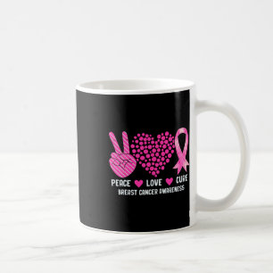 Peace Love Cure Breast Cancer Awareness Pink Ribbo Coffee Mug
