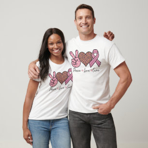 Peace Love Cure Breast Cancer Awareness T-Shirt