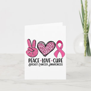 Peace Love Cure Breast Cancer Awareness Warrior Pi Card