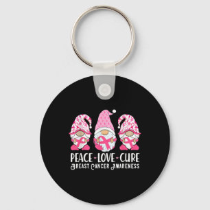 Peace Love Cure Breast Cancer Awareness Warrior Pi Key Ring