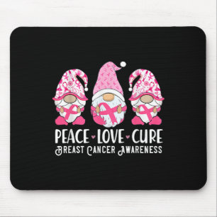 Peace Love Cure Breast Cancer Awareness Warrior Pi Mouse Pad