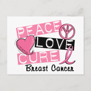 Peace Love Cure Breast Cancer Postcard
