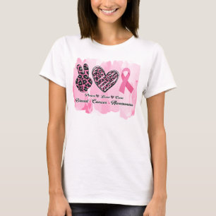 peace love cure breast cancer  watercolor T-Shirt