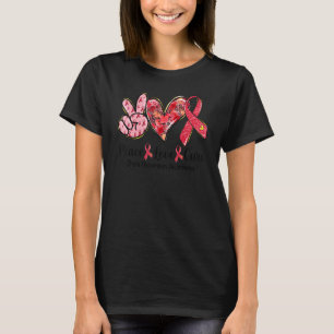 Peace Love Cure Burgundy Ribbon Brain Aneurysm Awa T-Shirt