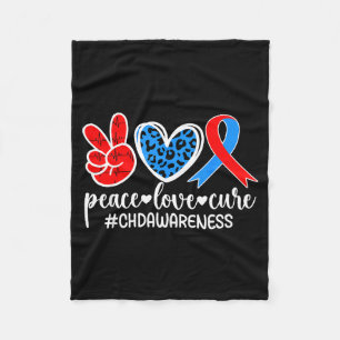 Peace Love Cure Chd Awareness Chd Mom Of A Chd War Fleece Blanket