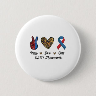 Peace Love Cure Chd Awareness Heart Disease Fighti 6 Cm Round Badge