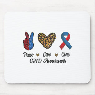 Peace Love Cure Chd Awareness Heart Disease Fighti Mouse Pad
