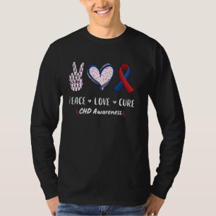 Peace Love Cure CHD Heart Disease Awareness Men Mo T-Shirt