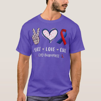 Peace Love cure CHD heart disease awareness men wo T-Shirt