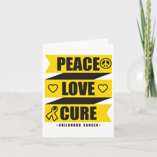 Peace Love Cure Childhood Cancer Awareness 1 Card