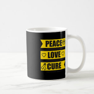 Peace Love Cure Childhood Cancer Awareness 1 Coffee Mug