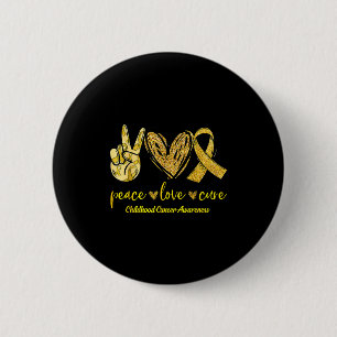 Peace Love Cure Childhood Cancer Awareness Leopart 6 Cm Round Badge
