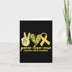 Peace Love Cure Childhood Cancer Awareness Leopart Card