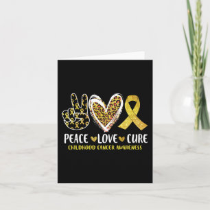 Peace Love Cure Childhood Cancer Awareness Leopart Card