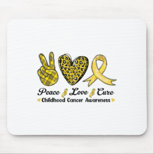 Peace Love Cure Childhood Cancer Awareness Leopart Mouse Pad