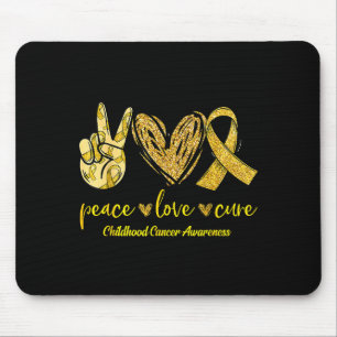 Peace Love Cure Childhood Cancer Awareness Leopart Mouse Pad